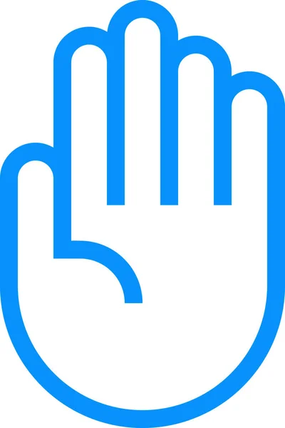 アウトラインスタイルの青い手の指紋アイコン — ストックベクタ