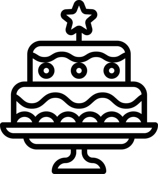 Рождественская Еда Икона Торта Рождественской Категории — стоковый вектор