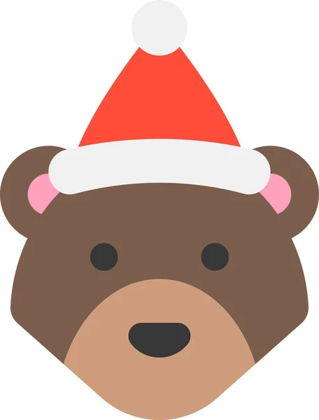 Animal Oso Icono Navidad — Vector de stock