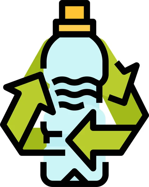 Botella Beber Icono Plástico — Vector de stock