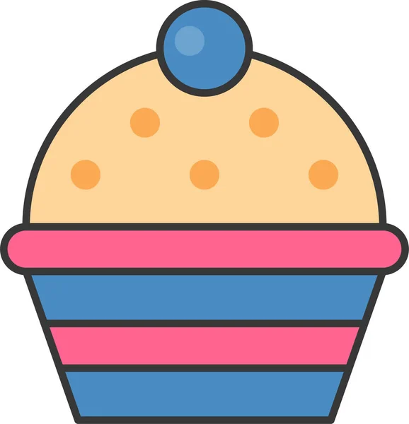 Panadería Pastel Cupcake Icono Estilo Filledoutline — Archivo Imágenes Vectoriales