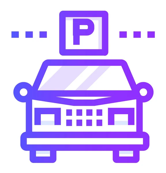 Guest Parking Garage Εικονίδιο Στυλ Περίγραμμα — Διανυσματικό Αρχείο