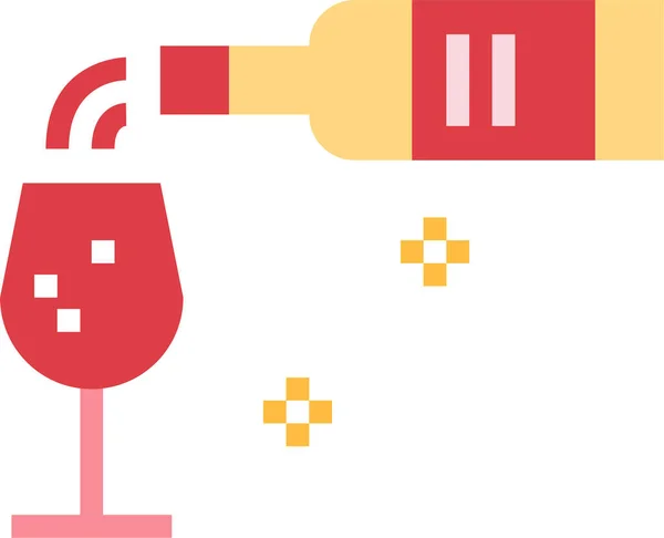 Alcohol Bottle Celebration Icon Flat Style — Stock Vector