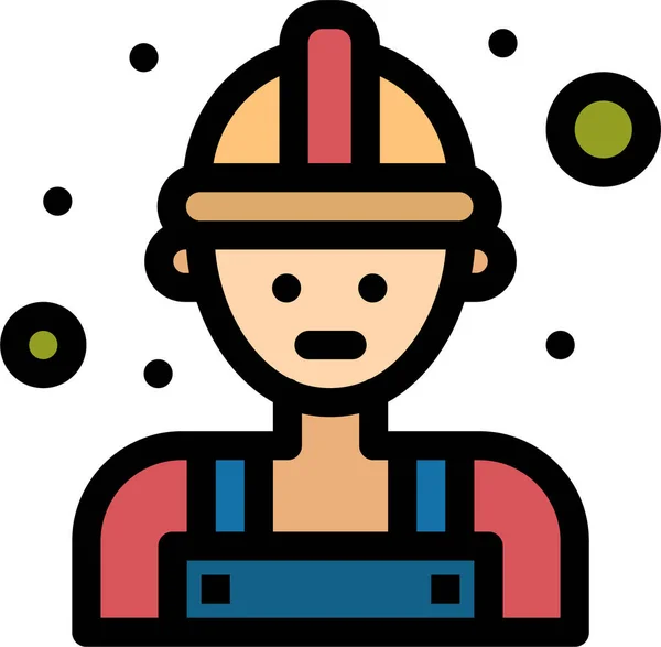 Carpenter Labour Man Icon Filledoutline Style — Image vectorielle