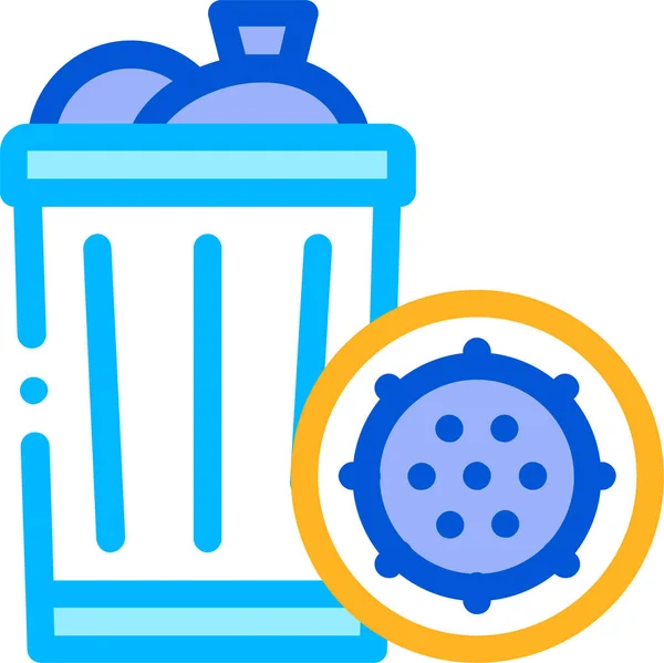 Bacteria Infection Trash Icon — Stock Vector