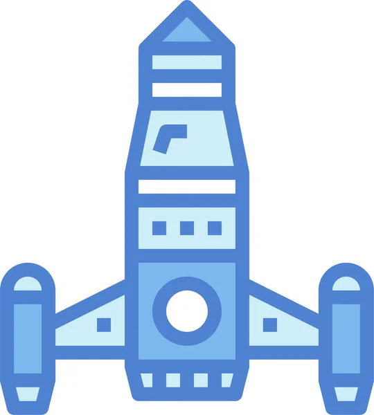 Avión Cohete Nave Espacial Icono — Vector de stock