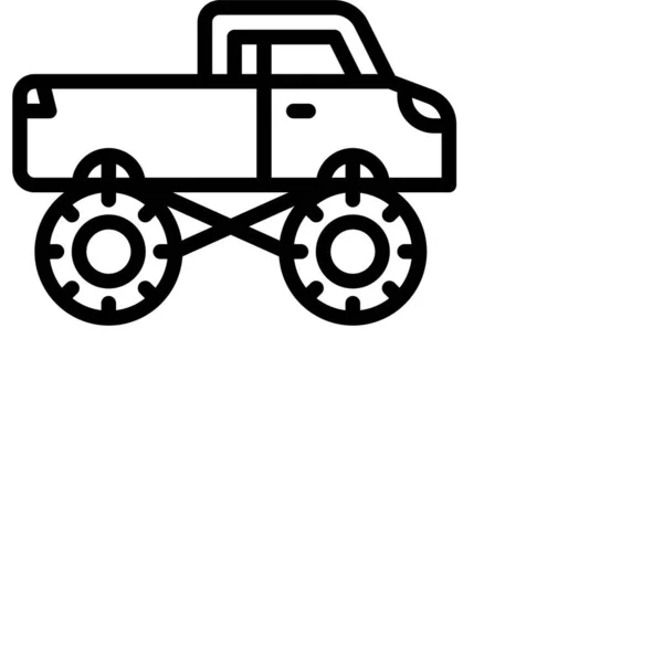 运输车辆大脚图标 轮廓风格 — 图库矢量图片