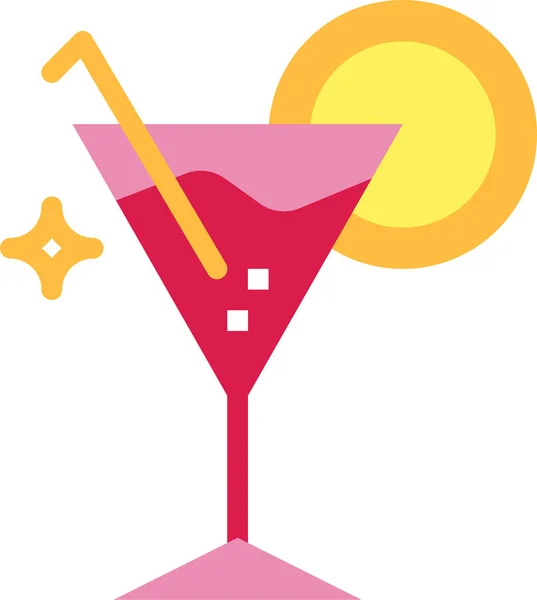 Icono Cóctel Bebidas Alcohólicas Estilo Plano — Vector de stock