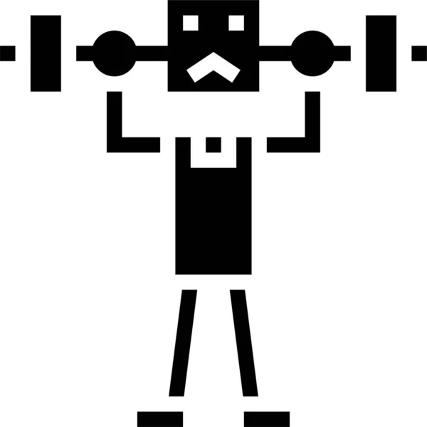 Dumbbell Fitness Training Εικονίδιο Στερεά Στυλ — Διανυσματικό Αρχείο