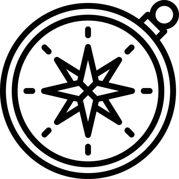 Kompas Navigatie Icoon Zomercategorie — Stockvector