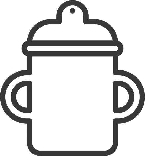 Baby Baby Cup Child Icon Outline Style — 图库矢量图片