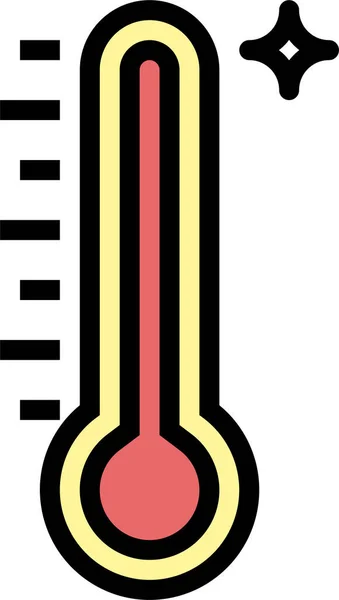 Temperatuur Thermometer Weer Pictogram Filedoutline Stijl — Stockvector