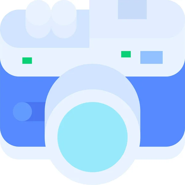 Caméra Dslr Icône Multimédia Dans Style Plat — Image vectorielle