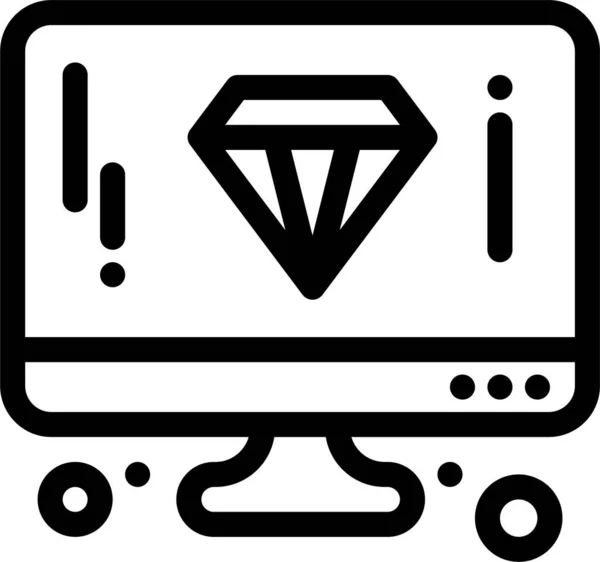 艺术设计类别中的计算机设计钻石图标 — 图库矢量图片