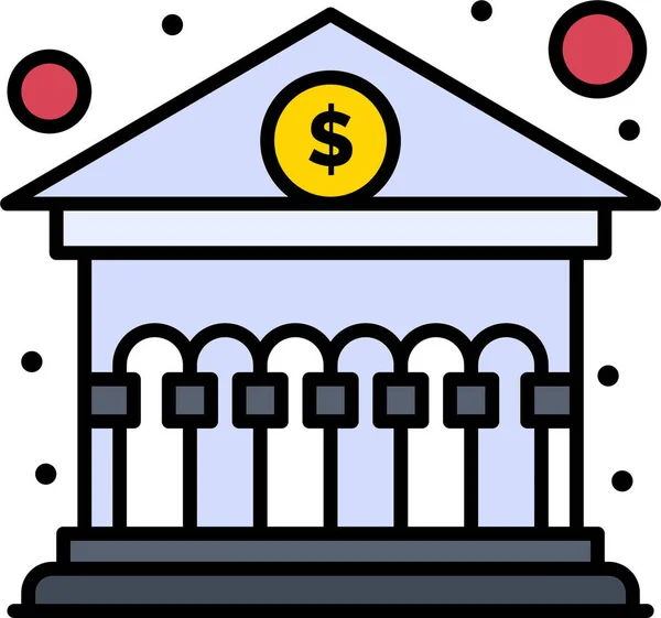 Icono Financiación Del Edificio Bancario — Vector de stock