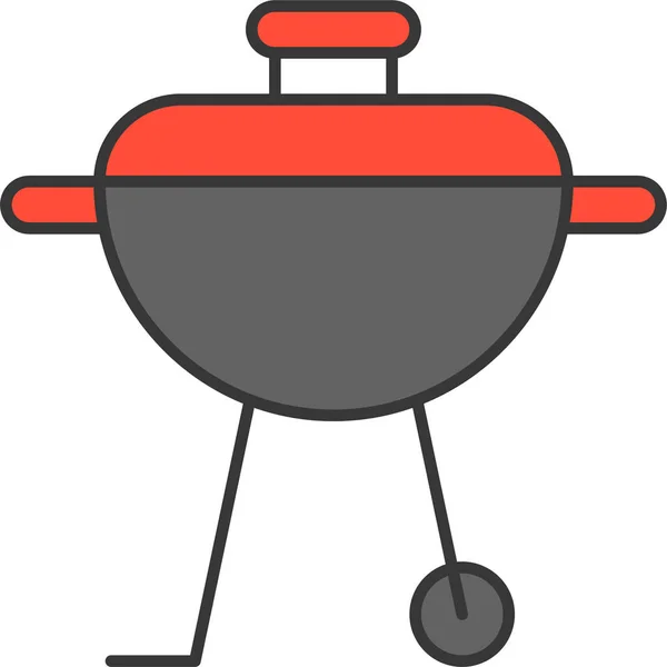 烤肉烧烤烧烤Bbq图标在文件轮廓风格 — 图库矢量图片