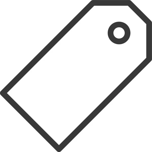 Clothesline Tag Label Icon Outline Style — 스톡 벡터