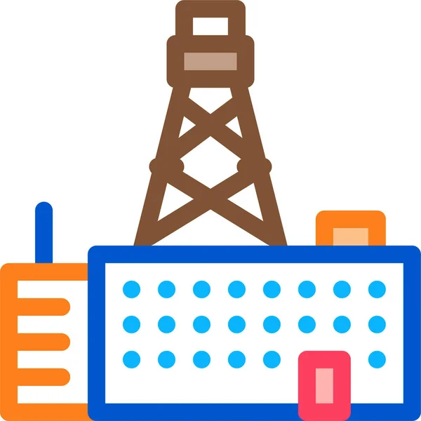 Aansluiting Fabriek Industrieel Icoon Bouw Categorie — Stockvector