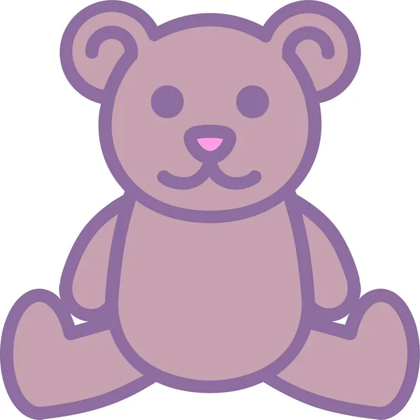 Animal Baby Bear Icon Filledoutline Style — Stock Vector