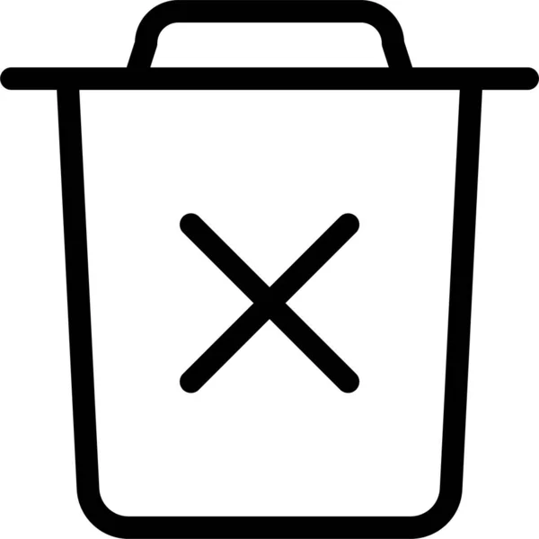 Basic Bin Delete Icon — Stock Vector