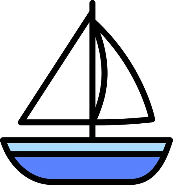 Barco Vela Barco Icono Verano Categoría Verano — Vector de stock