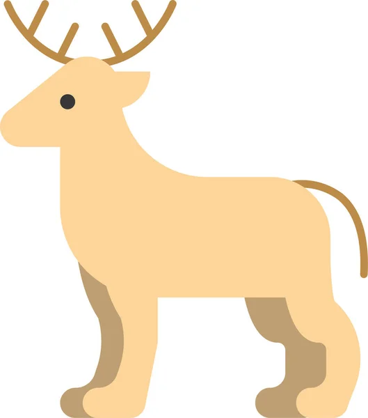 Animal Ciervo Mamífero Icono Estilo Plano — Vector de stock