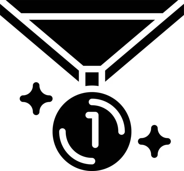 Award Champion Medal Icon Solid Style — Stock Vector