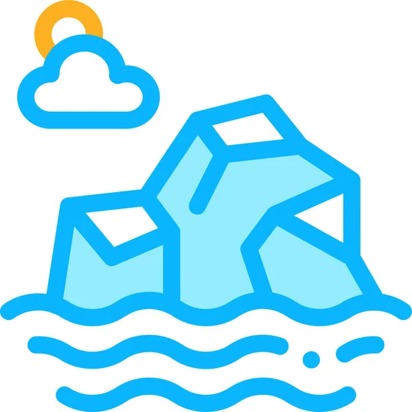 City Iceberg Landscape Icon Tourismhotelshospitality Category — Wektor stockowy