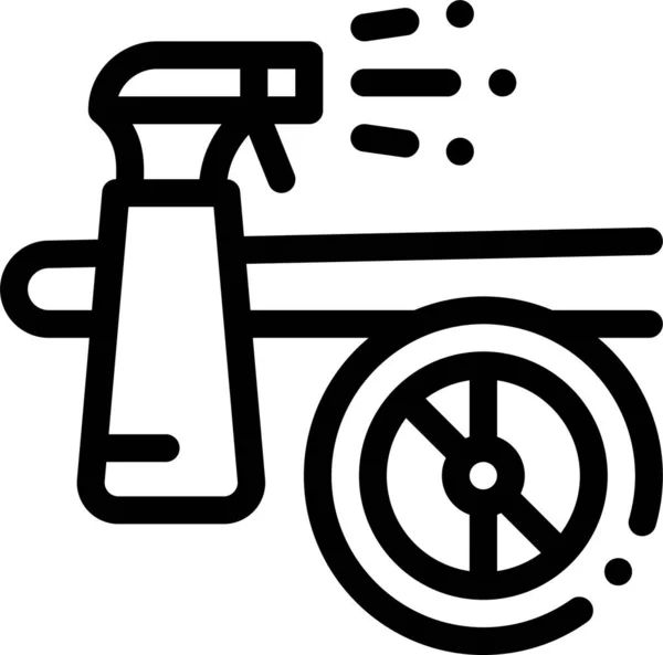 Vliegtuig Motor Vliegtuig Pictogram Omtrek Stijl — Stockvector