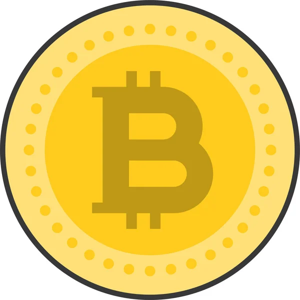 Bitcoin Blockchain Icône Pièce Dans Style Filledoutline — Image vectorielle