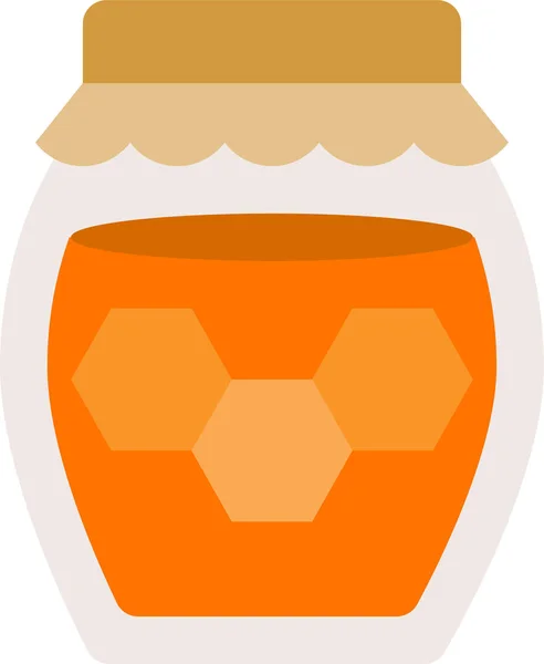 Farm Food Honey Icon Flat Style —  Vetores de Stock