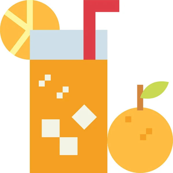 Drink Juice Vegetarian Icon Flat Style — Wektor stockowy