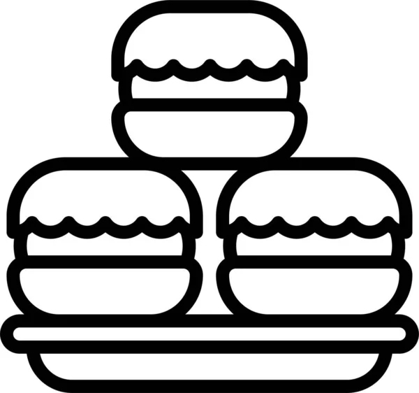 Icône Farine Cuite Boulangerie Dans Style Contour — Image vectorielle