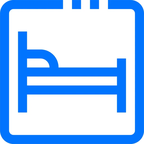Ліжко Хостел Готель Значок Стилі Контур — стоковий вектор