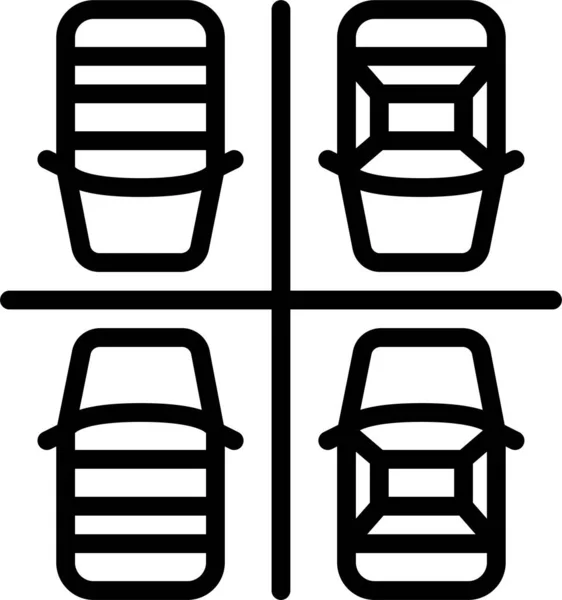 Icône Circulation Véhicule Stationnement Dans Style Contour — Image vectorielle