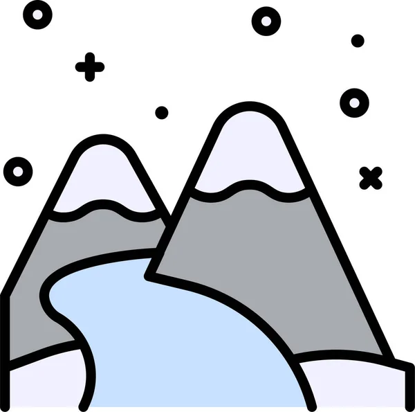 Ciudad Invierno Icono Nieve Estilo Filledoutline — Vector de stock