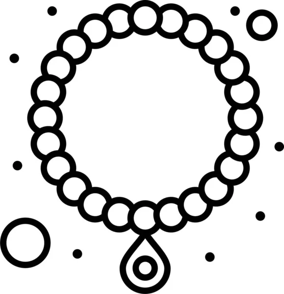 Schmuck Halskette Perle Symbol — Stockvektor