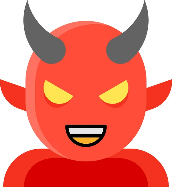 Avatar Devil Halloween Icon Flat Style — Stock Vector