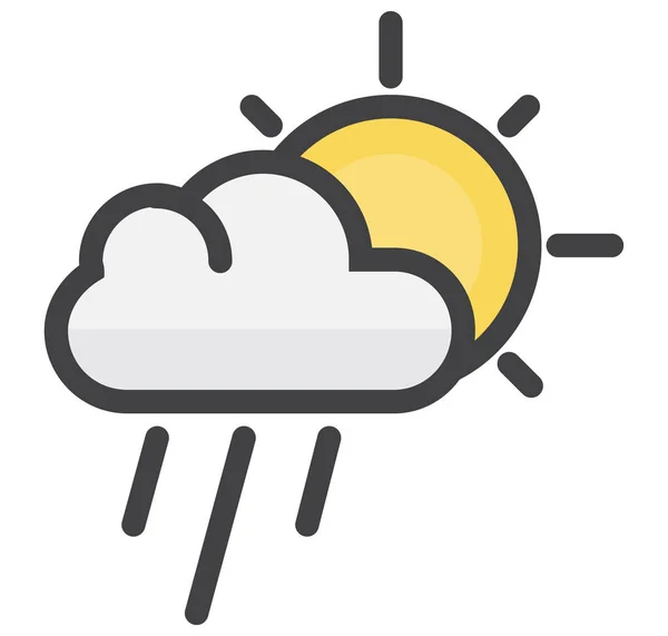 Cloud Drops Shower Icon Filledoutline Style — Vettoriale Stock