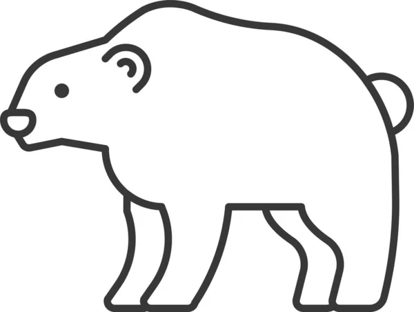 Значок Ссавця Тваринного Ведмедя Контурному Стилі — стоковий вектор