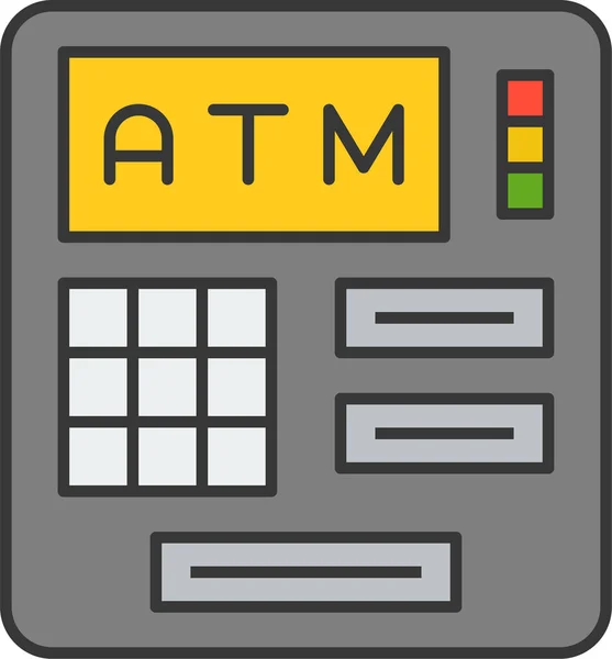 Atm Bank Business Icon Filledoutline Style — Vector de stock