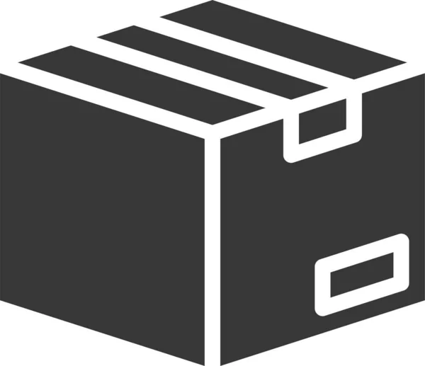 Box Container Logistik Ikone Soliden Stil — Stockvektor