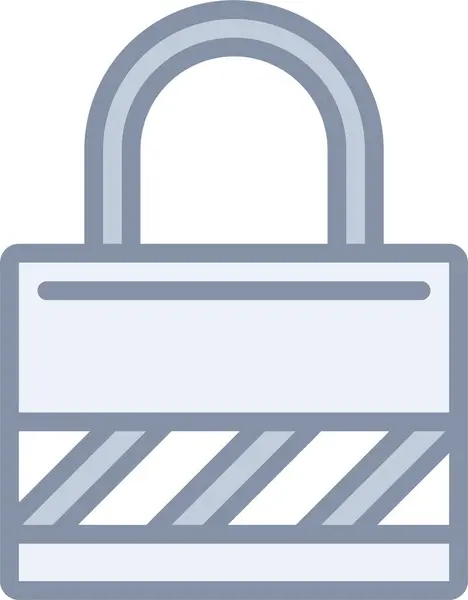 Bloccare Icona Protezione Password Stile Contorno Riempito — Vettoriale Stock