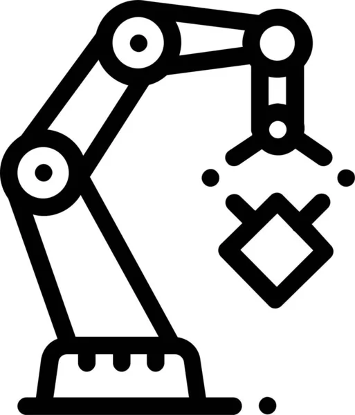 Ícone Robô Mecânico Guindaste Estilo Esboço —  Vetores de Stock