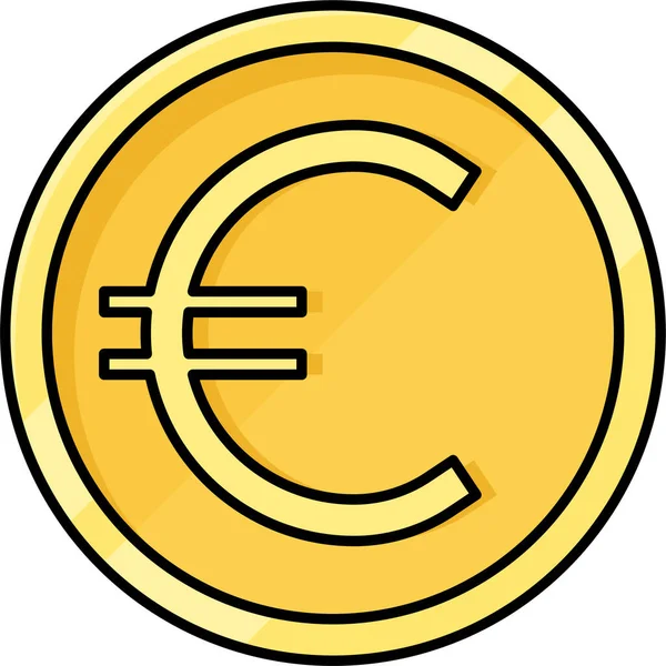 Ikona Měny Mince Euro — Stockový vektor