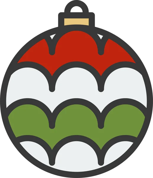 Kugelbaumkugel Weihnachtliches Symbol Filedoutline Stil — Stockvektor