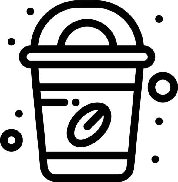 Coffee Cup Starbucks Icon Outline Style — Stockový vektor