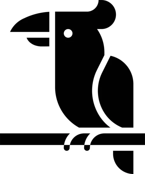 Dier Vogel Papegaai Pictogram Solide Stijl — Stockvector