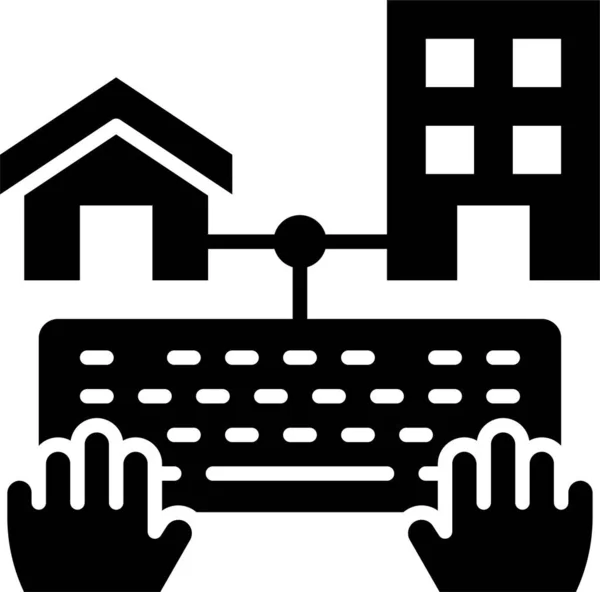 Internet Keyboard Network Icon — Stock Vector