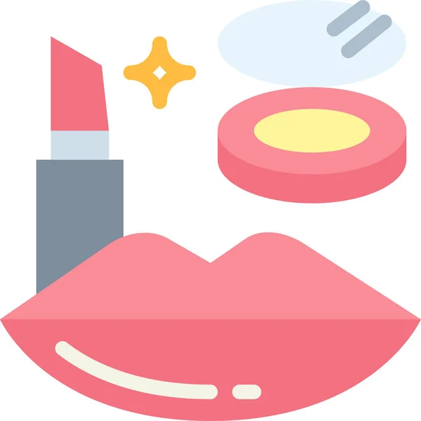 Beauty Cosmetics Lipstick Icon Flat Style — Stock Vector